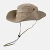Sombrero de Pescador para Senderismo y Escalada de Verano, Protección Solar, Secado Rápido, Transpirable, Mezclilla, Ala Ancha, Unisex