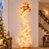 Decoración Espiral de Estrella de Navidad y Año Nuevo Lámpara de Pared para Camino de Festival Navideño Artesanías de Madera