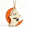 Decoraciones Retro Americanas de Halloween para Colgar en Pasillos de Madera, Fantasma, Gato Negro, Calabaza, Búho, Decoraciones para Ventanas del Hogar