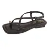 Sandalias de Exterior para Mujer, Cómodas de Vacaciones Moda de Tacón Bajo Versátiles Verano Transpirables Sandalias de Tira Fina 2026 Romano Beige