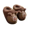 Pantuflas de Algodón para Niños con Capibara de Invierno Nueva Superficie de Cuero PU Impermeables Dibujos Animados Lindos Zapatos de Felpa para el Hogar para Niños y Niñas