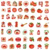 50 PIEZAS Pegatinas de Tomate Dibujadas a Mano Lindos Adornos para Diario de Tomate Pegatinas Impermeables para Funda de Teléfono Tablet Botella de Agua