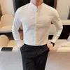 Camisa con Cuello Zhongshan Manga Larga para Hombre Otoño Nuevo Estilo Chino para Hombre Estilo Chino Primavera y Otoño 2025 Camisa de Nuevo Estilo