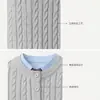 Suéter de malha masculino para outono e inverno, cor sólida, oversized, caimento solto, simples e versátil, estilo cardigã, peça externa texturizada estilo americano