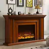 Chimenea Decorativa Estilo Americano de 1.5m Gabinete Repisa Estilo Europeo Núcleo de Chimenea Electrónica Fuego Simulado Personalización del Hogar