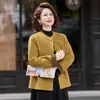 Nuevo abrigo de lana de doble cara estilo chino para mujer, nueva colección otoño/invierno 2026, elegante top de lana para madres de mediana edad y mayores