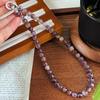 Collar de fantasma morado de boutique natural de 8 m, estilo minimalista, nicho exquisito, cadena corta pequeña de cristal, cadena de clavícula