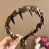 Faixa de Cabeça Floral Dentada Doce para Mulheres, Uso Diário ao Ar Livre, Faixa de Cabelo com Fita Superior de Caveira Alta, Prendedor de Cabelo Integrado, Acessório de Cabelo