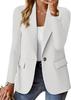 Comercio Exterior 2025 Estilo Caliente de Amazon Cárdigan de Color Puro de Manga Larga para Otoño Chaqueta de Traje Pequeña para Mujer