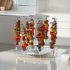 Parrilla para Barbacoa para 24 Brochetas a la Vez, Parrilla Freidora de Aire de Acero Inoxidable 304, Soporte Vertical para Brochetas de Barbacoa, Parrilla Vertical