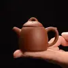 Mango de tetera de punta de dedo pieza de arena púrpura tetera pequeña olla de punta de dedo juego de té de kung fu té exquisito para los dedos mesa de té mini