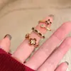 Anillo Abierto de Esmalte Rojo para Mujer, Lujo Ligero, Gama Alta, Nicho, Exquisito Anillo para Dedo Índice, Súper Hermoso, Anillo Único y Bonito