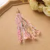 Menina Guofeng fita colorida com borla fio de algodão esfregado à mão orelha DIY roupas chinesas bolsas Tang acessórios para pingente de celular