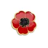 Broche de Amapola Roja Más Vendido Transfronterizo Insignia Metálica de Pin Accesorios de Corsage de Amapola Suministro para Chaquetas de Hombres y Mujeres