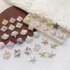 Liga Tulipa Trevo de Quatro Folhas Flor Marca Concha Estrela do Mar Gotejamento de Óleo Exquisito DIY Artesanal Pingente de Lado Único Pingente Joia