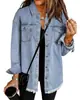 Comercio transfronterizo Europa y Estados Unidos eBay Amazon nuevo Chaqueta de mezclilla moda ligera Abrigo de mezclilla camisa de botones para mujer