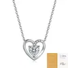 Collar Colgante de Corazón de Melocotón de Moissanita en Plata S925, Estilo Lujo Ligero, Diseño en Forma de Corazón, Cadena para Clavícula, En Stock, Suministro Directo de Fábrica