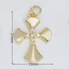 Série de pingentes de cruz microincrustados em cobre galvanizado 18K, acessórios de joias religiosas, múltiplas opções disponíveis
