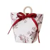 Caja de Dulces Minimalista para Boda, Bolsa de Dulces para Boda con Asa, Caja de Dulces Estampada en Oro Pintada a Mano, Caja de Regalo de Retorno Xiaohongshu, Lujo Ligero y Festiva