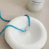 Collar para Mujer Diseño de Nicho Cadena para Clavícula de Gama Alta Nuevo 2025 Fino Turquesa Perlas de Mijo No se Desvanece en Verano