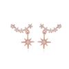 Estilo coreano Venda Quente Elegante Diamante Estrela Brincos Coração da Menina Sorte Seis Pontas Estrela Brincos Bonitos All-match Brincos de Arroz