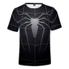Camiseta de manga corta de héroe europeo y americano nuevo Spider-man regreso impresión digital 3D casual cuello redondo ventas directas de fábrica