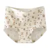 Calcinha de algodão puro, cintura alta, corte pequeno, 10A, antibacteriana, entrepernas estendido, controle de barriga, levanta bumbum, confortável, respirável, estampa floral, biquíni