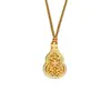Collar Vietnamita Vintage Chapado en Oro con Filigrana Antigua Incrustada con Diamantes, Cadena para Clavícula de Calabaza con Apertura y Cierre de Guanyin, Joyería de Tendencia Nacional para Mujer al por Mayor