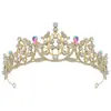 Accesorios para el Cabello Transfronterizos Corona Simple de Princesa Diadema de Pedrería Corona de Pasarela Galvanizada Diadema Suministro de Exportación Directa