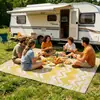 Fábrica de Origem Transfronteiriça Tapete de Secagem Rápida Listrado Colorido Adequado para Praia, Pátio, Trailer, Acampamento, Antifungo, Proteção Solar Tapete Externo