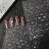 Wangyuan Pegatinas para Uñas con Estampado en Caliente de Mariposas Decoración de Uñas con Flores de Lirio del Valle Pegatinas Cadena de Perlas Blancas DIY