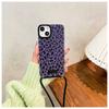 Adecuado para Niche Estampado Leopardo Morado Iphone15Promax Funda Bandolera para Teléfono Móvil Apple 14 Anticaída 13 Funda Protectora