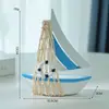 Barco de Lata Estilo Mediterrâneo Transfronteiriço Decoração Criativa para Mesa de Casa Modelo Vela Suave Barco Feito à Mão