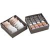 Conjunto de Quatro Caixas Organizadoras de Lingerie Off-White e Vermelho Rosa, Caixas de Armazenamento de Tecido para Meias e Sutiãs com 6, 7, 8 ou 24 Compartimentos