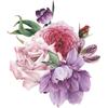 Fan Xi - Nuevo FX-B113 - Entrada de dormitorio, mesita de noche, rosa, morado, flor de peonía grande, pegatinas decorativas de pared para embellecer la pared
