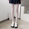 Meia-calça adulta de menina de renda branca Lolita preto e branco amor de lado japonês oco jk creme meia-calça