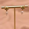Aretes de Perla Gama Alta Mayoreo Plata 925 Perla de Agua Dulce Natural Aretes de Alambre Aretes de Perla Elegantes Retro