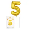 Globo de Número de Película de Aluminio de 16 pulgadas Deluxe Empaque Individual Paquete de Cartón Globo de Papel de Aluminio Decoración para Fiesta de Cumpleaños Arreglo Venta al por Mayor