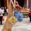 Shuibeizijin 999 Princesa Por Favor Hazte Rica Llavero Relleno de Algodón Llavero de Cuero Colgante para Bolso Tejido Regalo