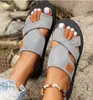 Zapatillas de talla grande de comercio exterior video en especie para mujer, zapatos de playa sandalias de punta abierta de fondo plano estilo europeo y americano, talla de zapatos para mujer 36-43