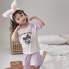 [Sensación Fresca] Ropa con Aire Acondicionado, Conjunto de Pijama Delgado para Niños, Ropa para Casa Cocos para Hombre y Mujer, Pantalones, Manga Corta, Categoría A, Antibacterial 7A