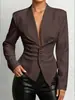 Roupas femininas transfronteiriças europeias e americanas 2026 novo blazer estilo executivo slim fit de manga comprida top da moda