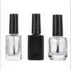 Botella vacía de pegamento para esmalte de uñas transparente de 15 ml, redonda, marrón, negra, resistente a la luz.