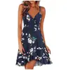 Vestido de Verano 2025 de Amazon para Mujer, Sexy, de Moda, con Cuello en V, Tirantes, sin Mangas, Espalda Descubierta, con Vendaje, Estampado, de Corte Amplio