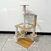 Marco de escalada para gatos de sisal con nido para gatos tipo cápsula espacial, plataforma de salto para gatos resistente a los arañazos, marco de escalada multifuncional para gatos, juguete resistente para gatos