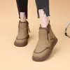 Botas de nieve modernas y elegantes para mujer, nueva colección invierno 2026, con forro de felpa añadido y diseño engrosado, adecuadas para climas fríos, antideslizantes, cálidas y botas de algodón de caña corta