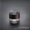 Vaso al por mayor Estilo Japonés Raya Vertical Vidrio Resistente al Calor Vaso de Café de Prensa Manual Aislado Anillo de Nogal Vaso de Borosilicato