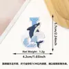 Patche Bordado Letra 26 Baleia Novo Desenho Animado Transfronteiriço Onda Azul e Branca Adesivo Termocolante Patche Decorativo Patche para Roupa