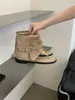 Sandalias Romanas Planas de Caña Corta con Tira de Dedo para Mujer con Hebilla de Cinturón 2026 En Stock Tallas 35-39 Sandalias de Bota Corta