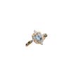 Anillo de Topacio Azul Liso Natural Plata 925 Chapado Color Oro 18k Joyería de Color Simple para Mujer